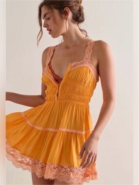 Free People Lace-Trim Slip
